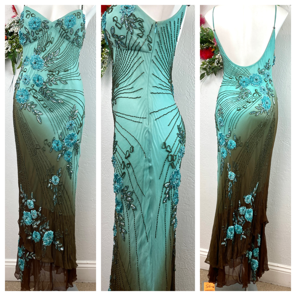 Mac Duggal Couture Beaded Silk Formal